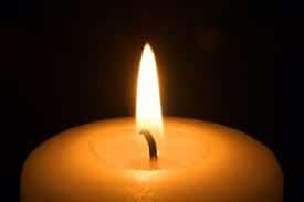 One candle, burning